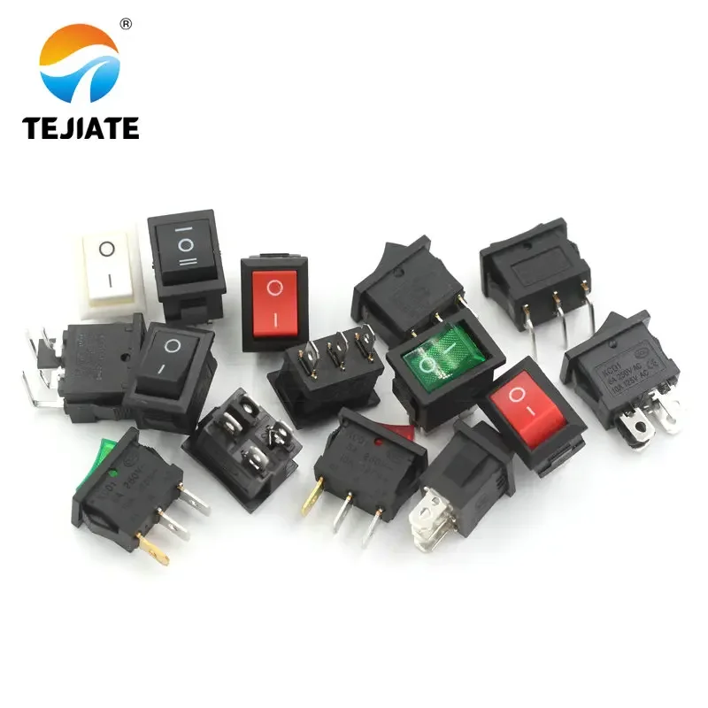 10PCS Boat Type Switch KCD1-1 Water Dispenser Ship Shaped Rocker Power Button Toggle Microswitch 3 Feet 2/3Gear