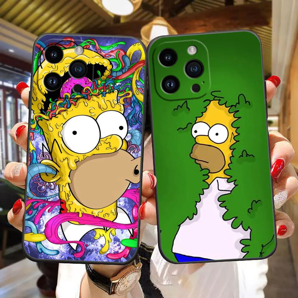 Funda de teléfono divertida The H-Homer S-Simpsons para iphone Apple 17 AIR 16 16E 15 14 13 12 11 Pro XS Max 8 7 SE Plus funda de silicona
