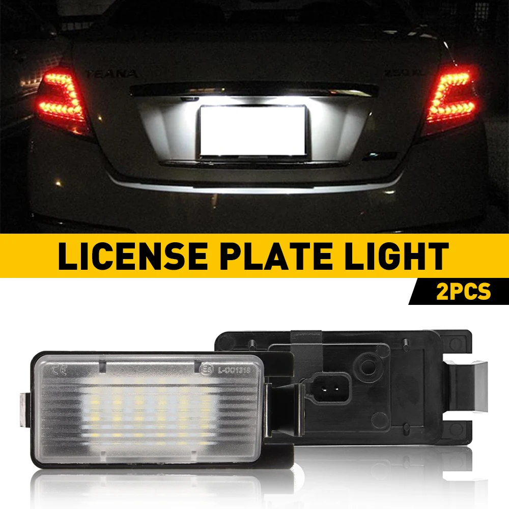 AUXITO 2x LED CANBUS Luz de placa de identificação para Nissan Sentra Leaf Cube 350Z 370Z GT-R Infiniti G25 G35 G37 Q60 Acessórios