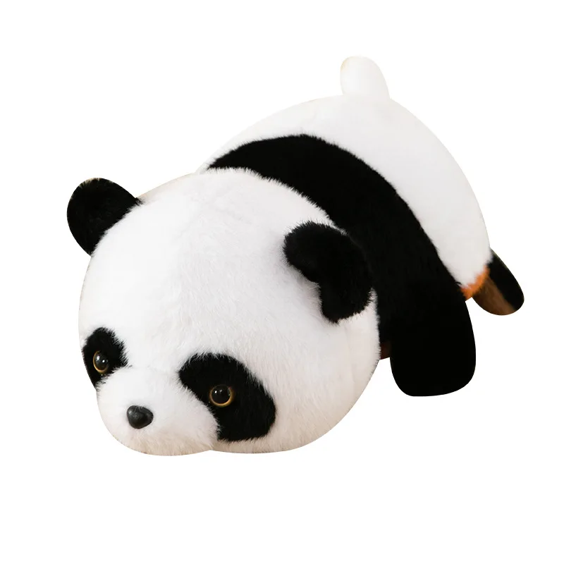 Criativo real reversível panda para guaxinim brinquedo de pelúcia macio recheado panda vermelho bonito guaxinim boneca aniversário presente natal