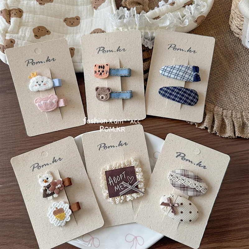 

Cute Korean Plaid Bow BB Hair Clips for Baby Toddler Girls Non Slip Super Soft Breathable Strong Hold Side Bangs Clips Daily Use
