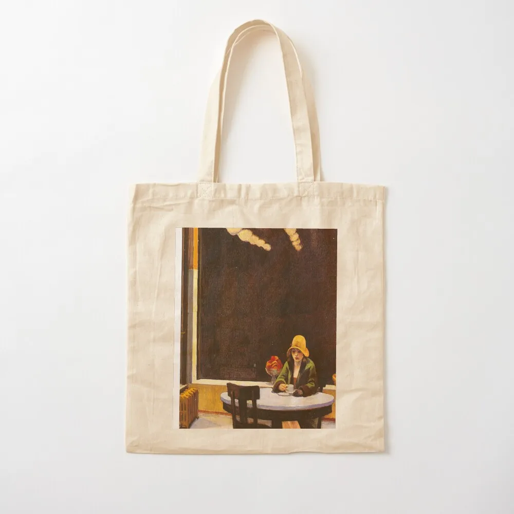 Vintage Edward Hopper Automat Tote Bag custom canvas bag supermarket folding bag Women's bags