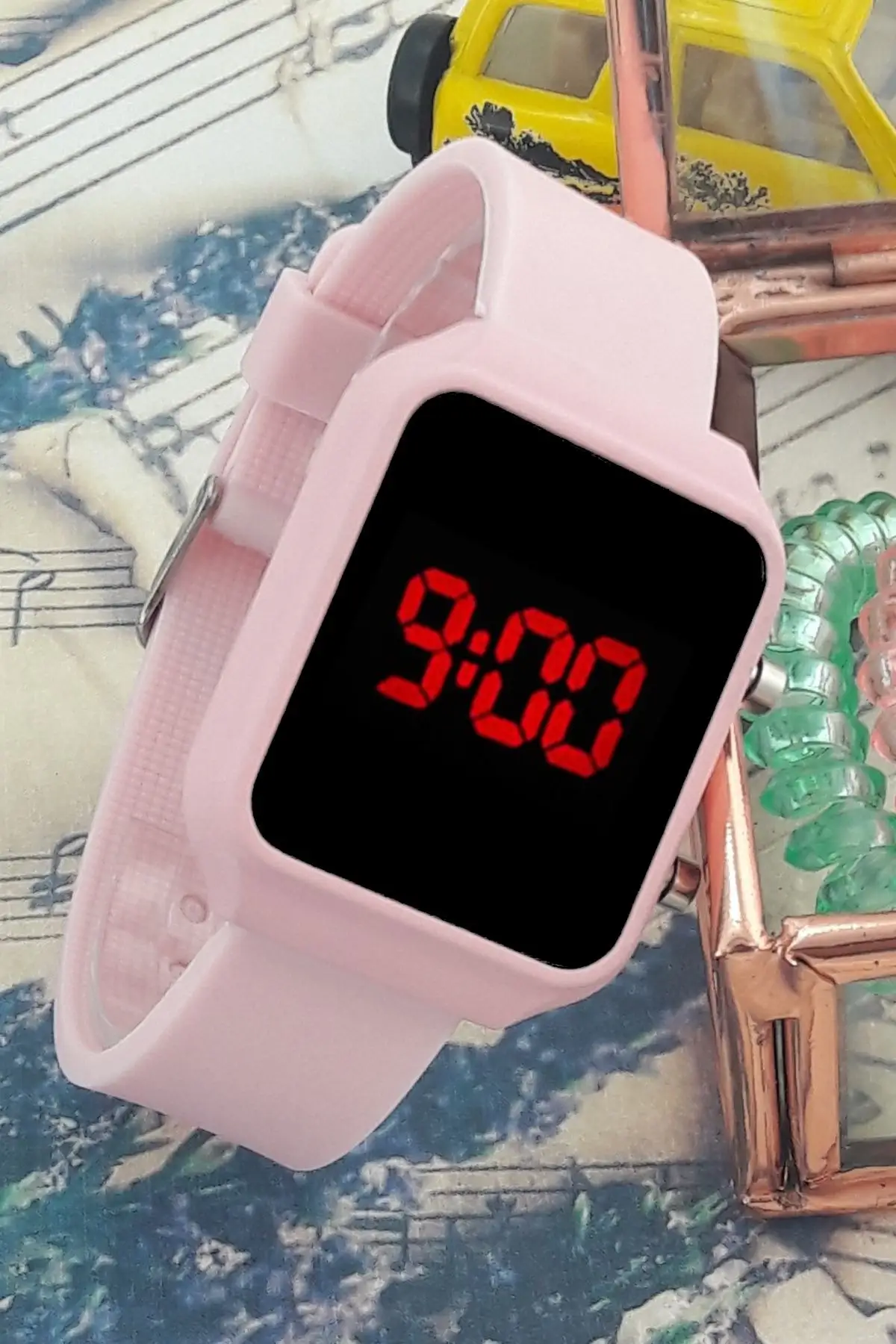 Powder Pink Color Led Watch Digital Adult Girls Children Silicone Wrist Watch