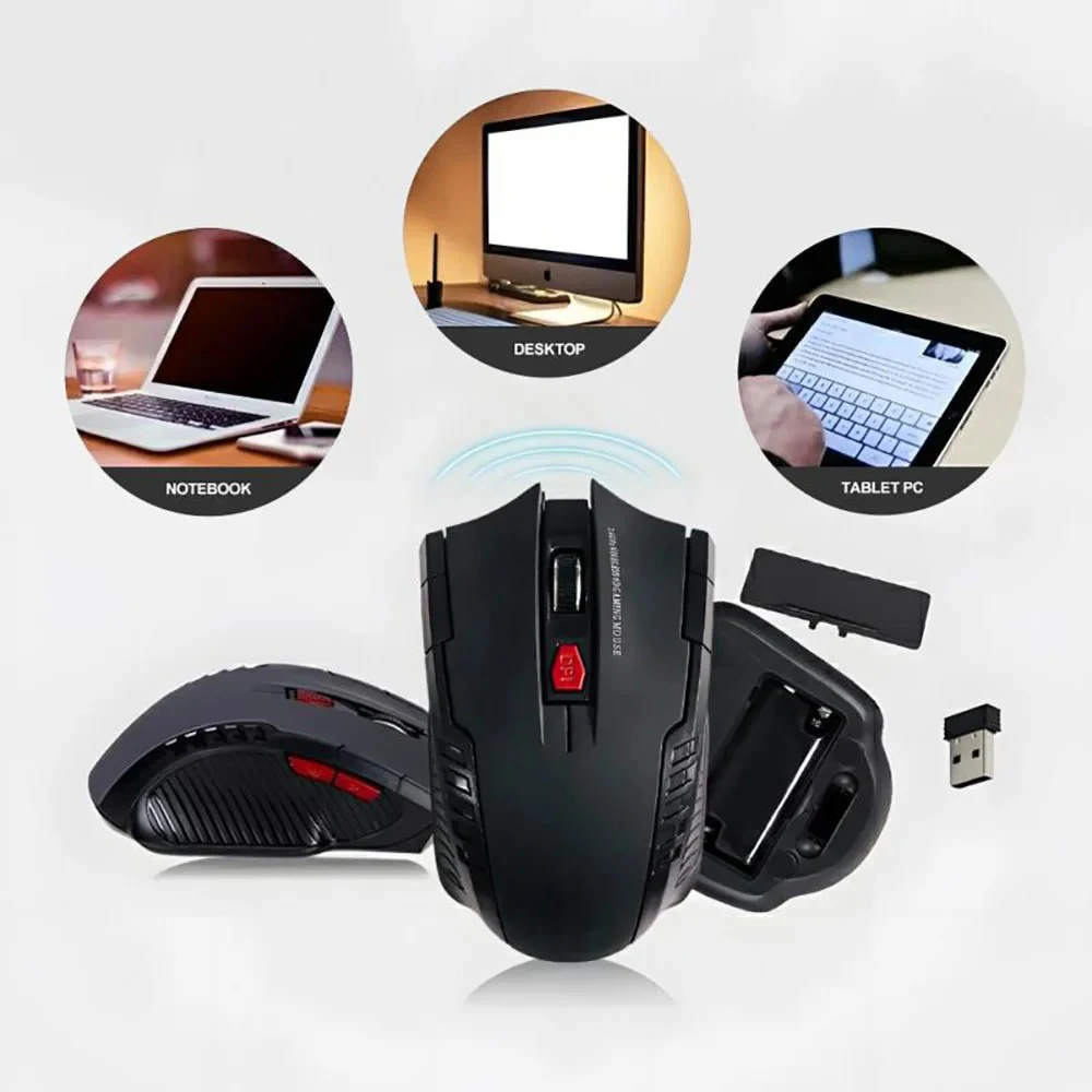 

Wireless 2.4G Mouse with USB Receiver Ergonomic Optical Mouse Universal Compatibility Computer Gaming Mouse Gift for PC Laptop
