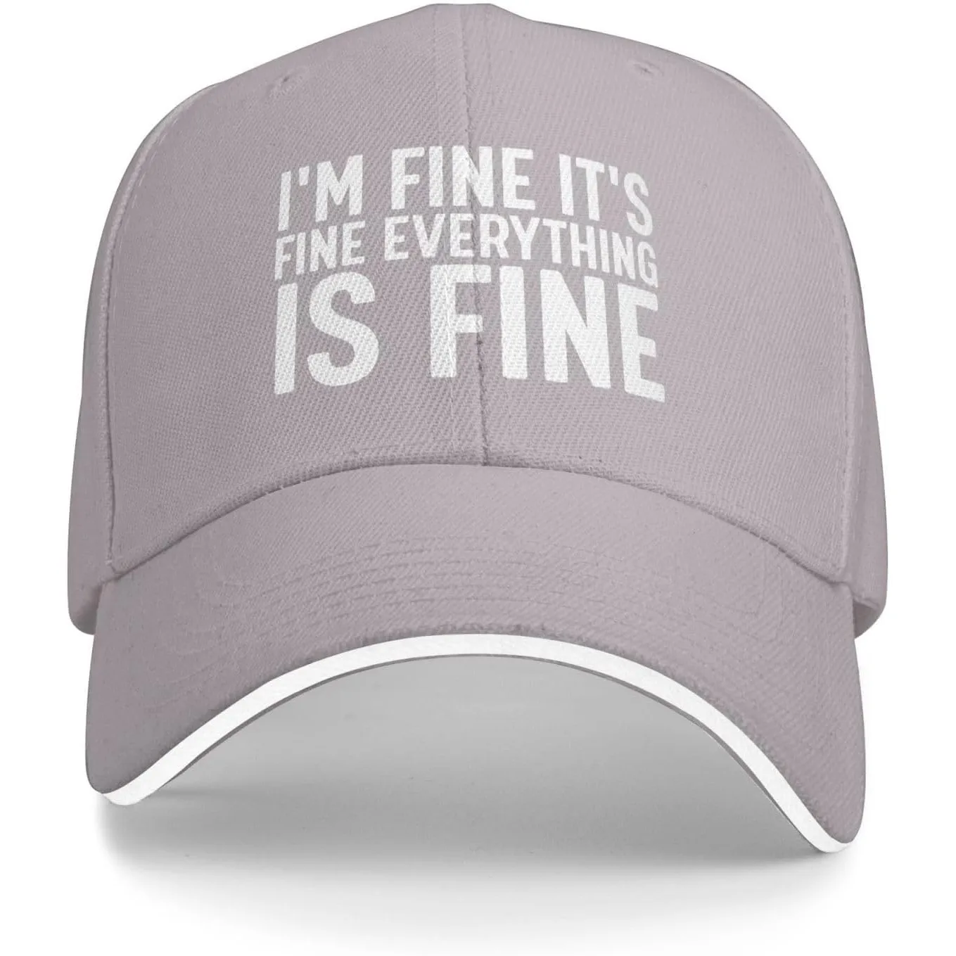 Im Fine Its Fine Everything Is Fine Baseball Cap Funny Polyester Adjustable Casual Hat for Adults