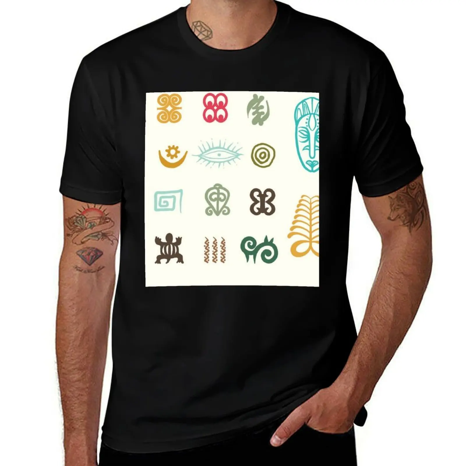 

Adinkra Symbols T-Shirt Summer Holiday Casual Tee