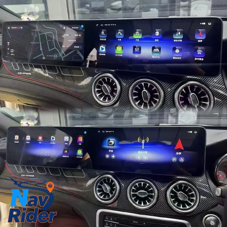 RHD 24.6 "Dual Screen Android Auto Voor Mercedes Benz A B Klasse GLA CLA W245 W246 W176 X156 C117 2014-2019 GPS Carplay Auto Stereo