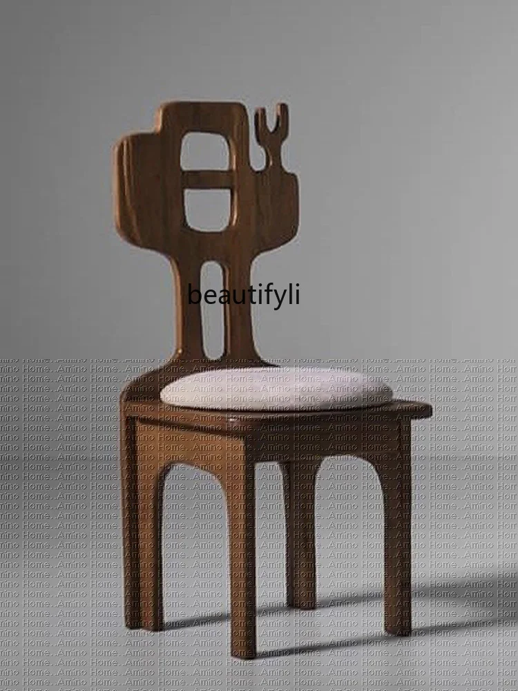 

Designer Retro Solid Wood Restaurant Dining Chair Study Study Chair Middle Ancient Chair Furniture