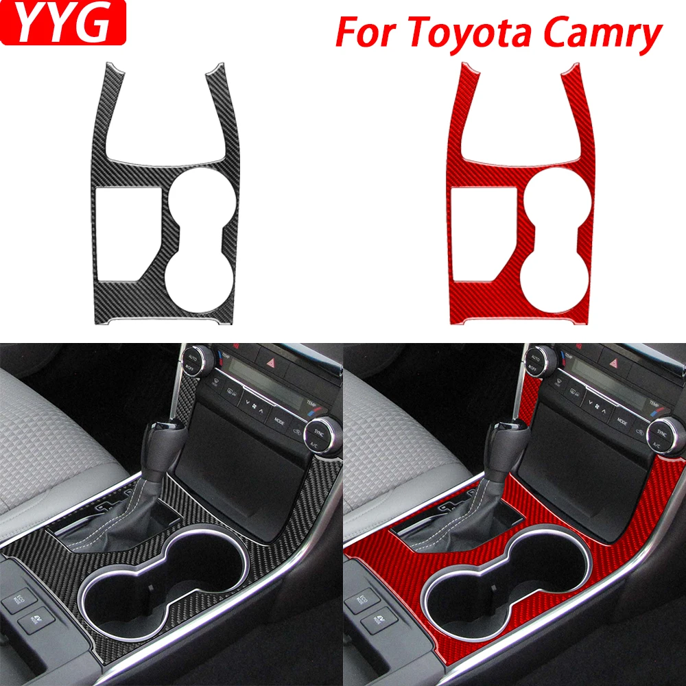 

For Toyota Camry 2015 2016 2017 Accessories Carbon Fiber Gear Shift Control Panel Trim Cover Car Interior Decoration Sticker