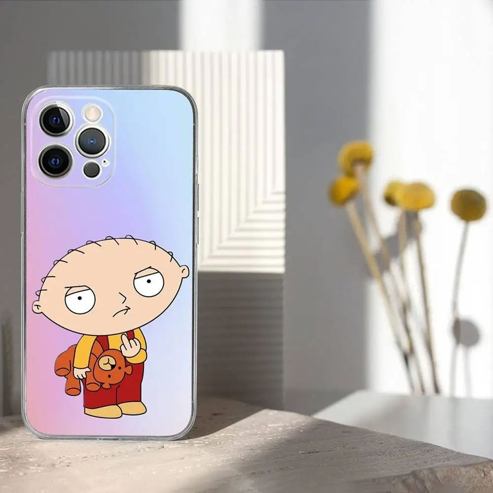 Casing HP P-PeterS Family G-Guy Untuk iPhone 17,16,15,14,13,12,11 Pro,Max,Plus,X,XS,XR,SE4,E Mini Transparan Soft Cover
