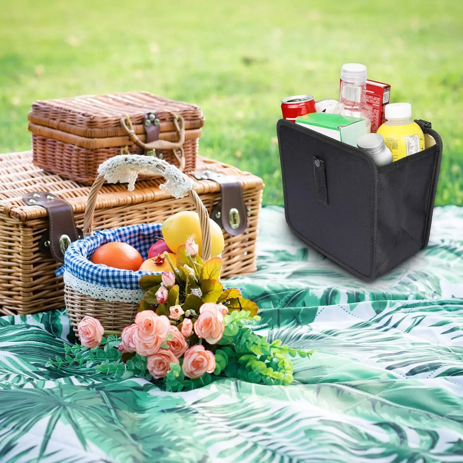 Auto-Mülleimer zum Aufhängen, vielseitig einsetzbar, wasserdichter Rücksitz-Organizer, universeller Fahrzeug-Aufbewahrungsbehälter für Snack-Verpackungen – Detail 4