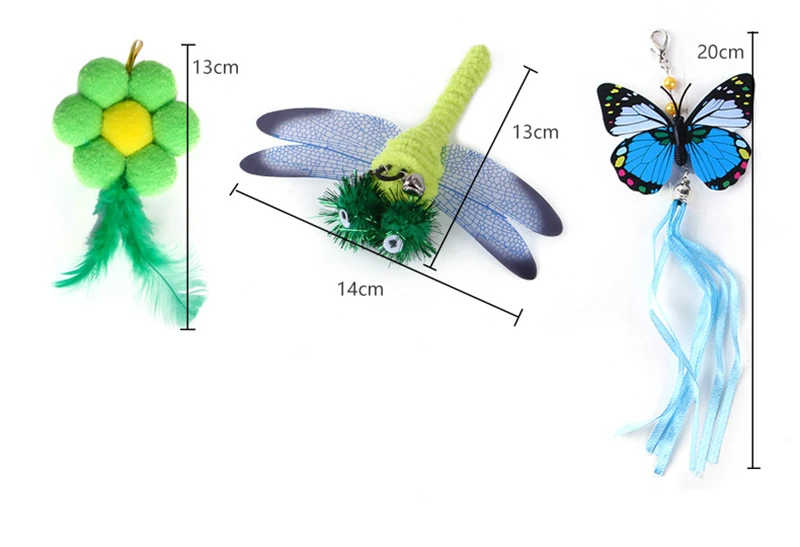 Katzenspielzeug, Simulationsvogel, interaktiver Vogel mit Saugnapf und Feder, mit Glocke, Katzenstab, Spielzeug für Kätzchen, Teaser-Stab, Katzenzubehör – Detail 3