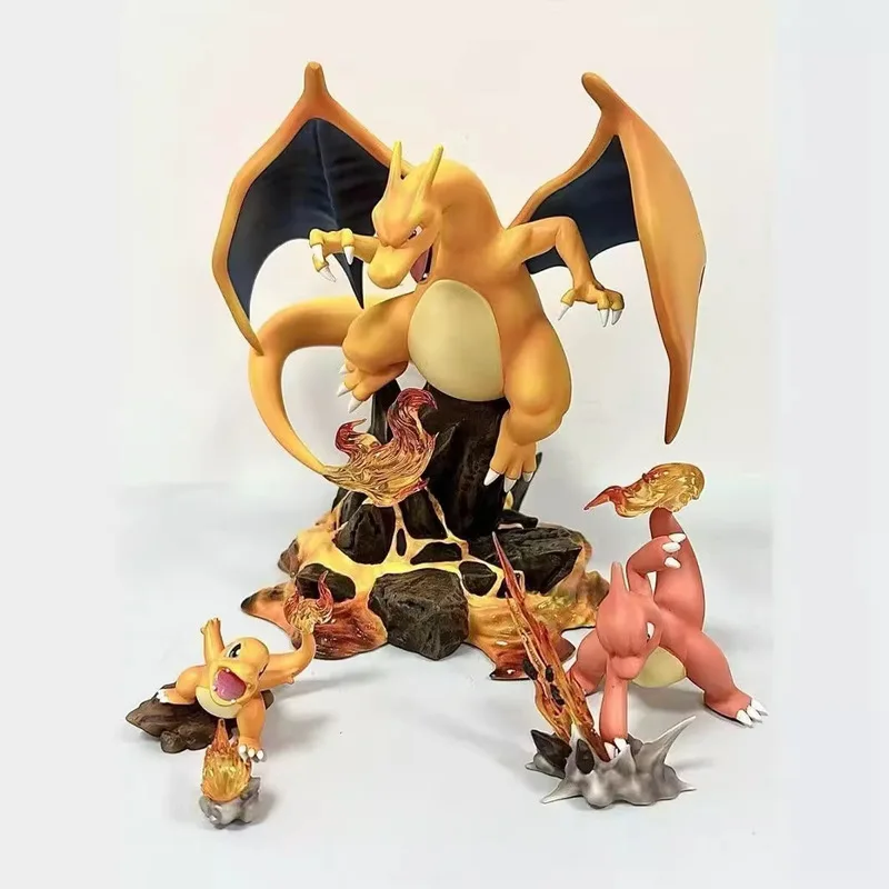 Set de Figuras Coleccionables de Pokémon: Charmander, Charmeleon y Charizard, Estatuas de Anime para Coleccionistas y Decoración