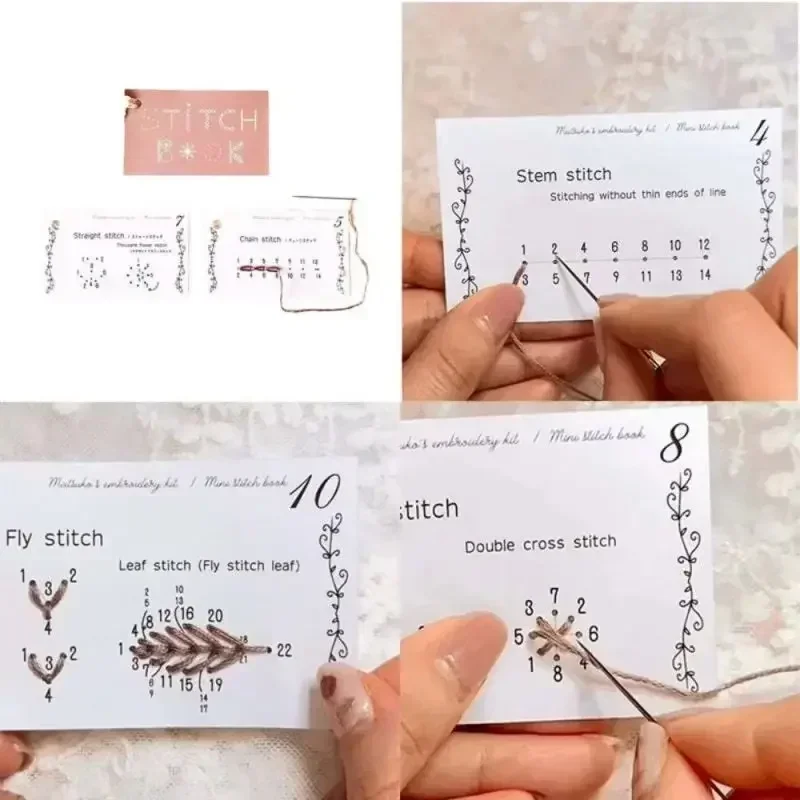 Kreative Mini Nähen Buch Diy Handgemachte Mini Instructional Nähen Karte Digitale Handwerk Stickerei Nadel Nähen Karte Set