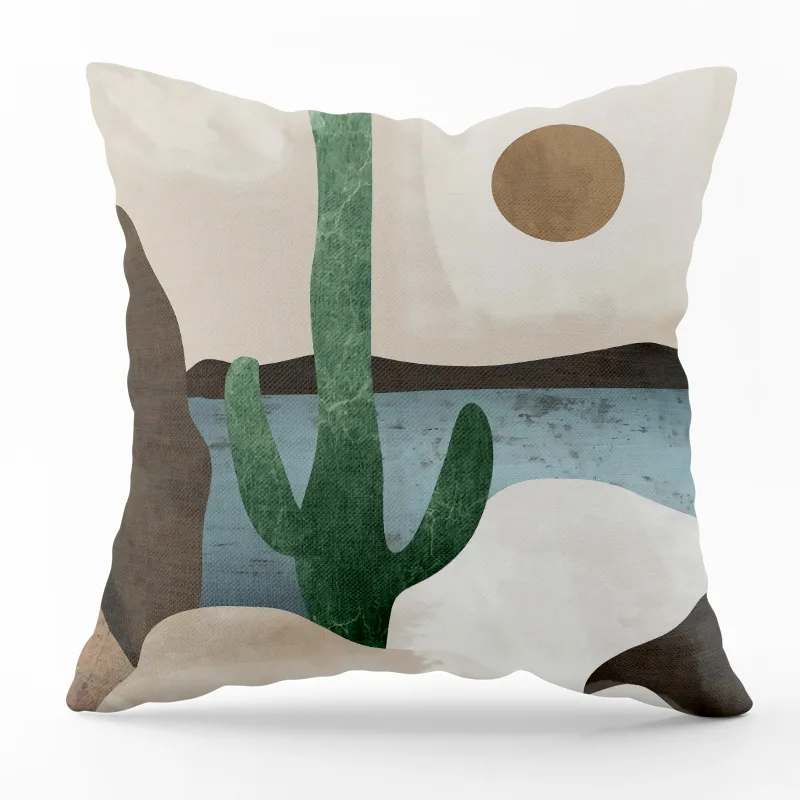 Abstract Plant Print Pattern Square Cushion Pillowcase For Home Living Room Sofa Bedroom Decoration Throw Pillow