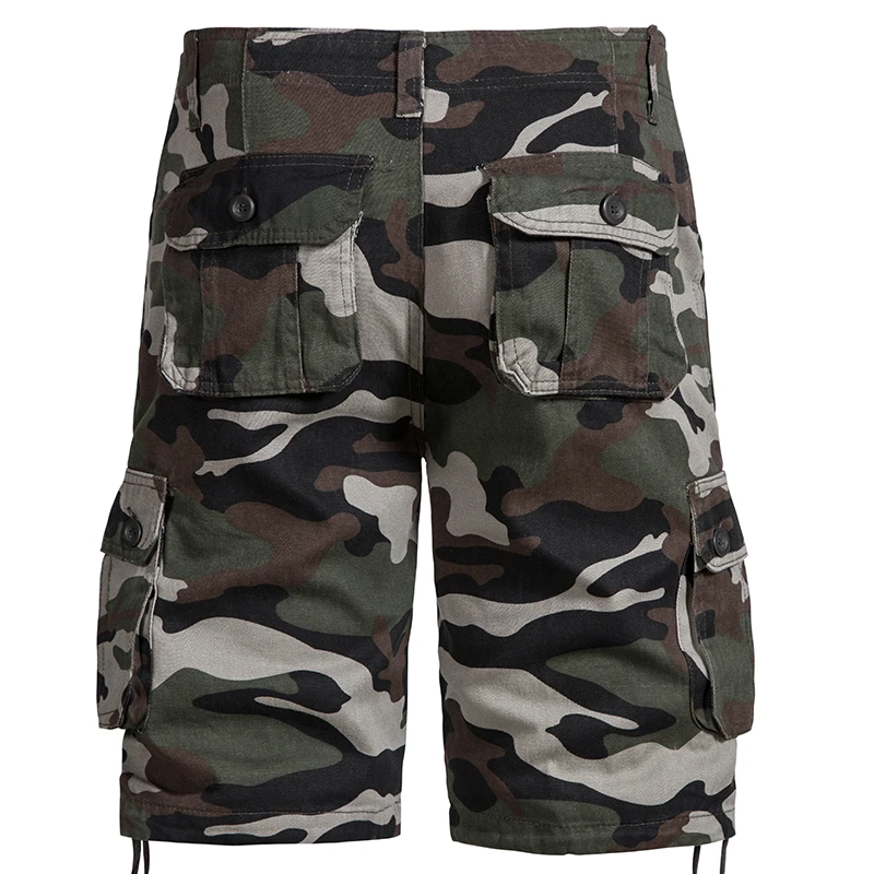 Men's Camo Shorts Summer Casual Half Pants Camouflage Outdoor Sports Short Pants Side Pocket Cotton Breathable Shorts