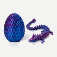 China Divine Dragon Statue 3D Printed Dragon Egg with Full Articulated Dragon Modl Theme Adult Bedroom Desktop Ornament