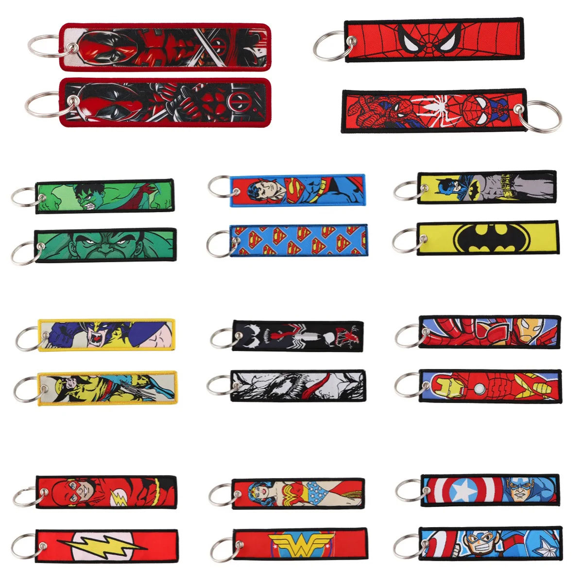 Movie Hero Embroidery Key Fobs Cool Stuff Key Tags Keychain For Motorcycles Cars Key Ring Accessories Chaveiro Jewelry Gifts