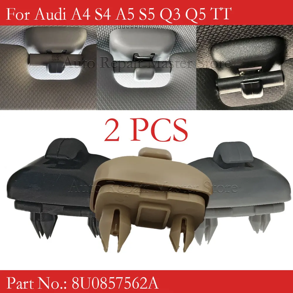 8U0857562A 2 قطعة سيارة الشمس قناع خطاف مشبك قوس شماعات لأودي A1 A3 A4 A5 Q3 Q5 السيارات الشمس قناع هوك قوس كليب