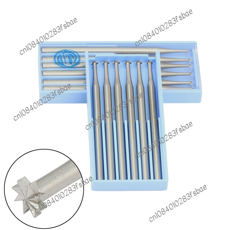 6pcs Dental Burs Tungsten Steel Tungsten Carbide For High Speed Dental Handpiece  Engraving Knife End Mill Woodworking Router