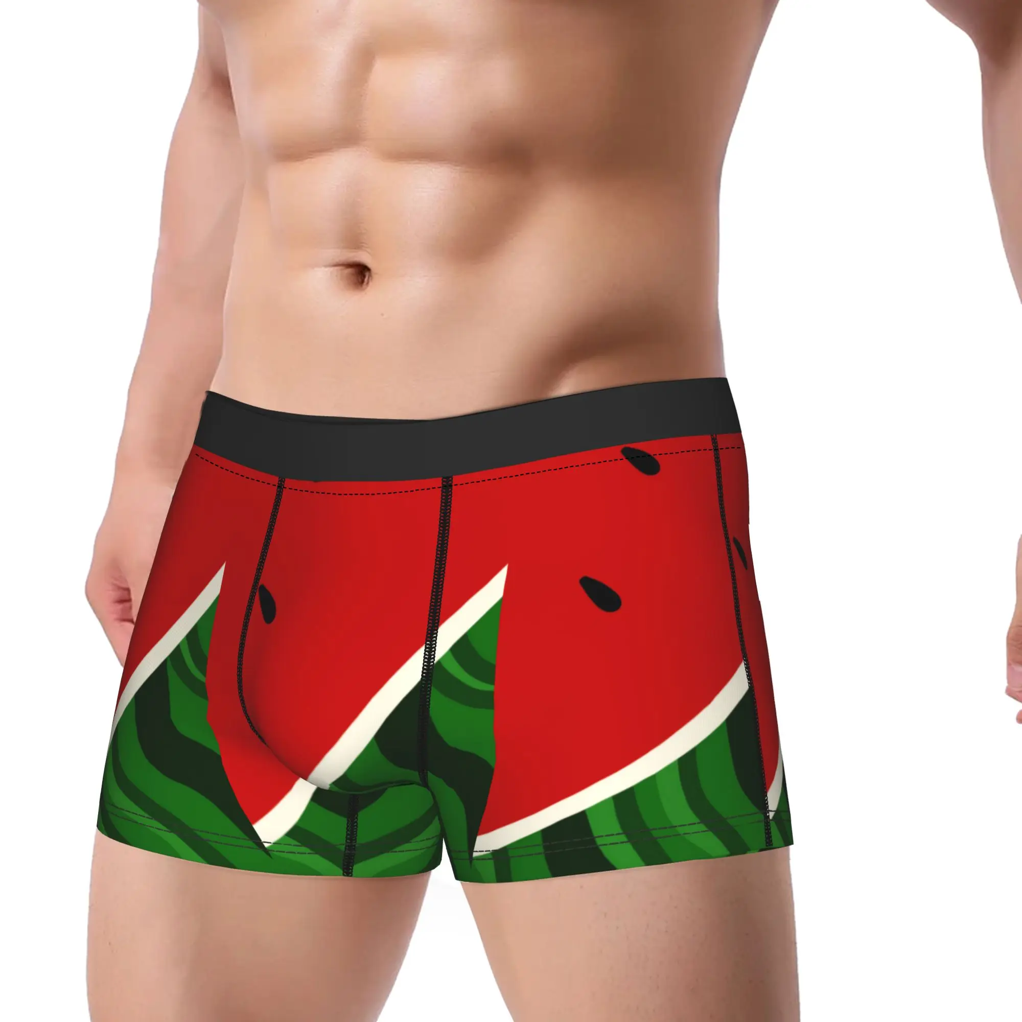 Watermelon Fruit Print Boxer Brief  Underwear Trenky Man Novelty Boxershorts Custom DIY Oversize Underpants