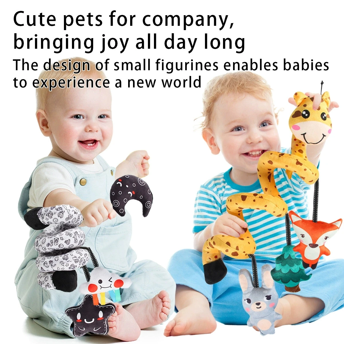 Giraffa Cartoon Letto Avvolgente Lenitivo Presa Auto Carrello Appeso Visione in Bianco e Nero Stimolante Puzzle per Bambini Giocattolo Regalo