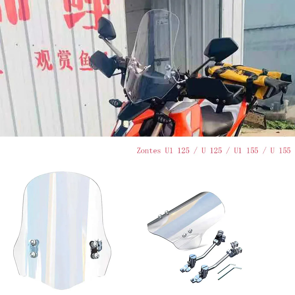 

Motorcycle Fit Zontes U / U1 High Quality Motorcycle Windshield Windscreen For Zontes U1 125 / U 125 / U1 155 / U 155