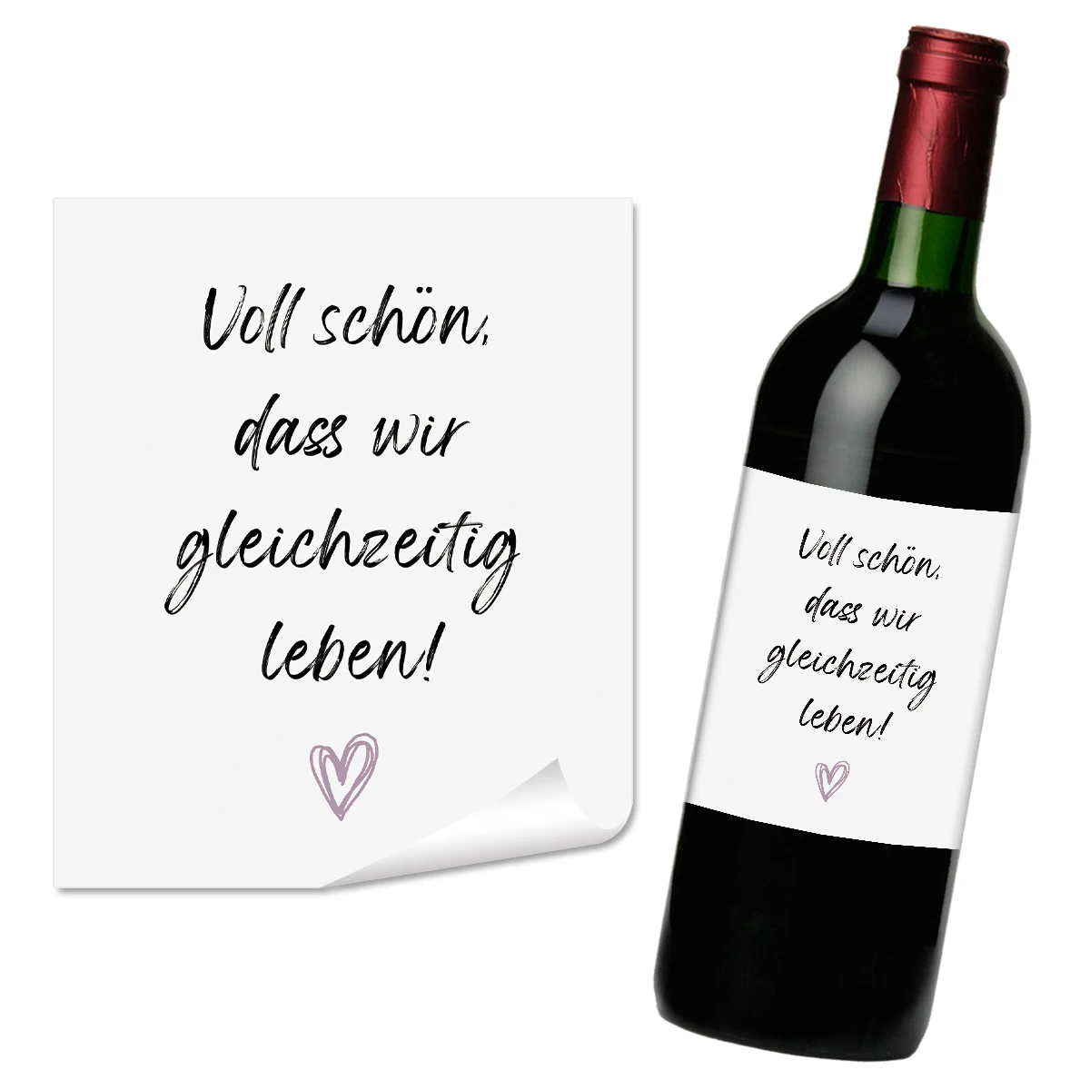 4 Stück deutsche Ermutigung von Wörtern, Weinflaschenetiketten, Vinyl-Aufkleber für Freund, Urlaub, Geburtstag, Geschenkverpackung, Verpackung, Party-Dekoration
