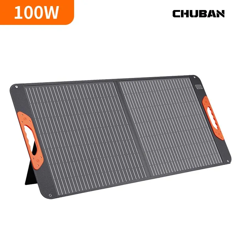 

Солнечная панель 100 Вт Flatbares und tragbares kit solarSolarbatterieladegerät, Notstromversorgung für den Außen männ für Kraftwerk