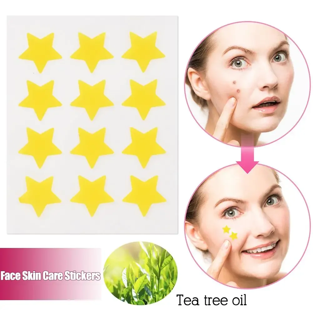 Patch Absorvente de Acne em Forma de Estrela, Pimple Patch, Hidrocolóide Invisível para Pontos, Cuidado Facial