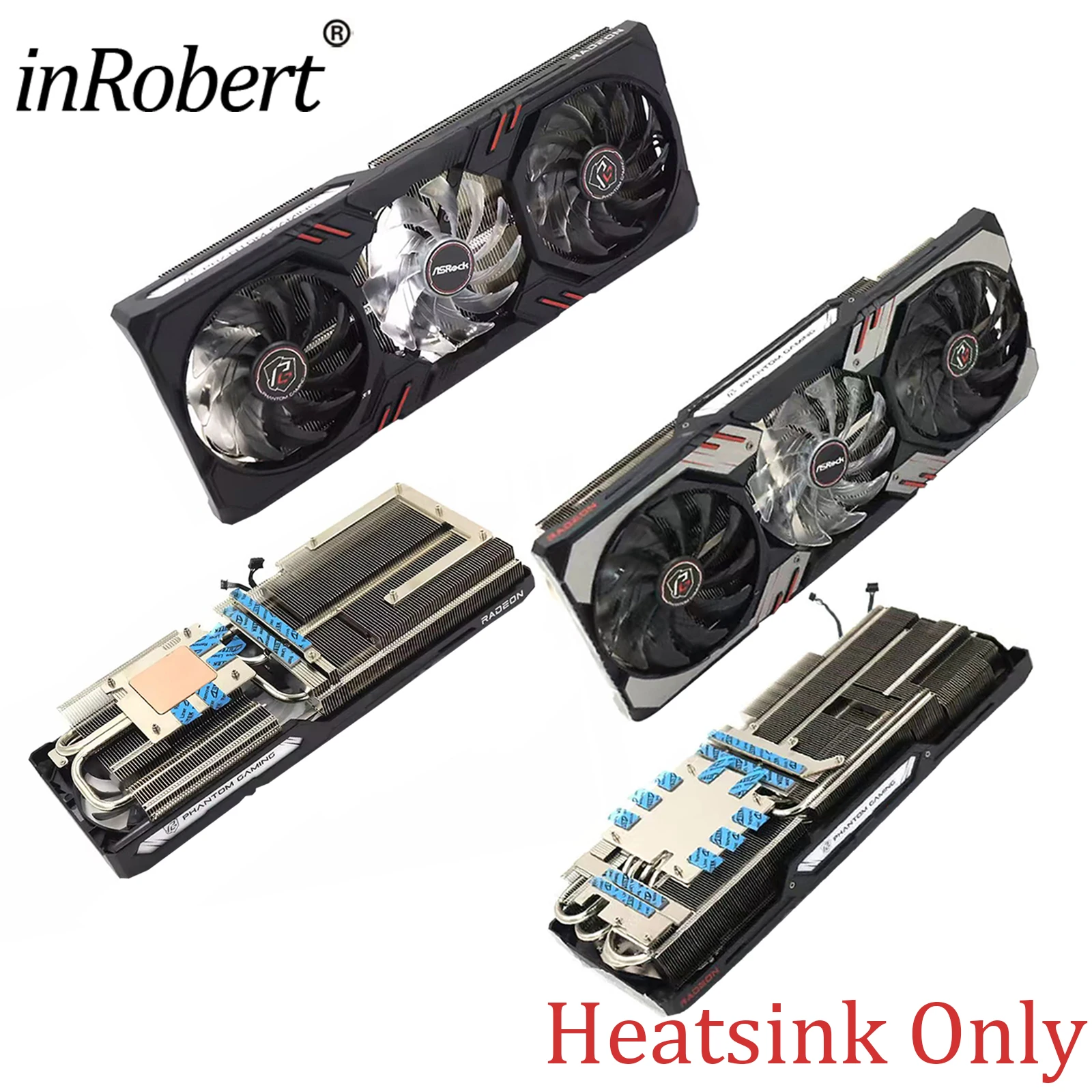 RX6600XT RX6650XT RX6800XT RX6900XT Vidoe Card Heatsink For Asrock RX 6600 6650 6800 6900 XT Phantom Replacement Heatsink