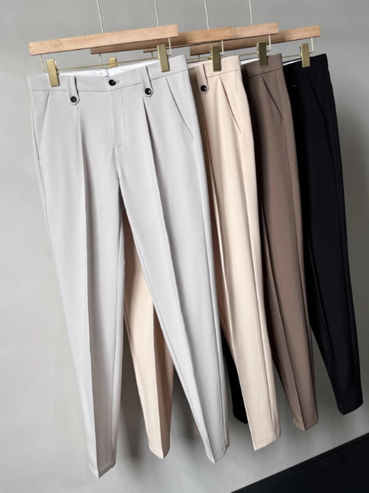 

Мужские брюки прямого кроя для весны и осени, не требующие глажки, повседневные, модные, для делового стиля, молодежные, стильные