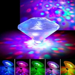 LED Floating Pool Light Diamond Shape Colorful Floating Lamp Waterproof RGB LED Light for Swim Pond Fish Tank Bathtub Decoration