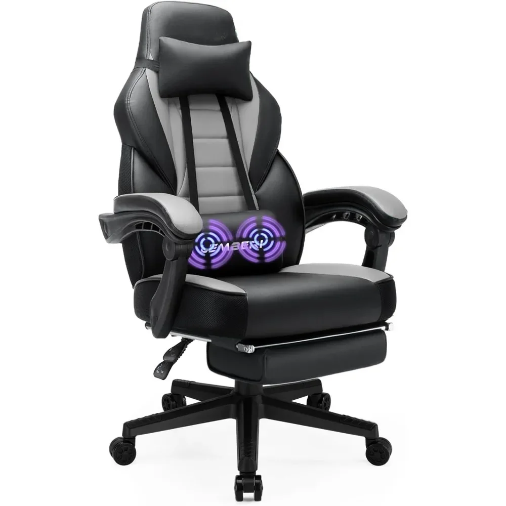 Gaming Chair with Pedals, Ergonomic Video Gaming Chair, Computer Chair with Headrest and Lumbar Support