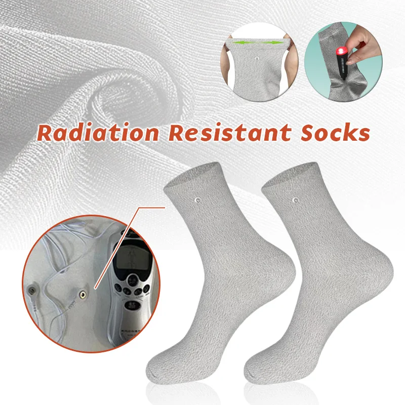 1 Pair Conductive Silver Fiber Radiation Resistant Socks RF Shielded Meridian Massage EMF Anti Electromagnetic Radiation Socks