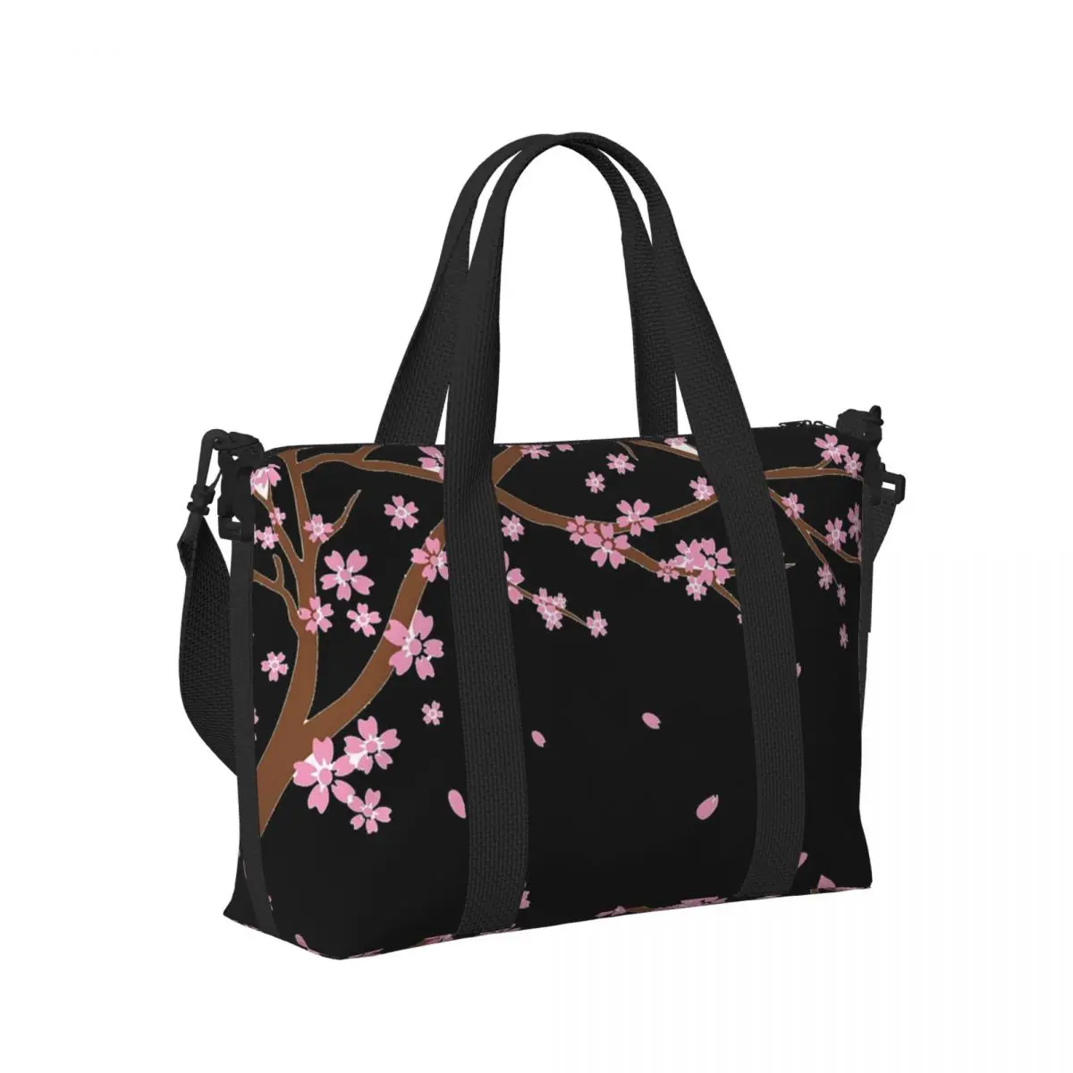 

Japanese Sakura Cherry Blossoms Beach Travel Bag Large Capacity Tote Bags for Gym Sport Women Shopping Duffle Shoulder Bag