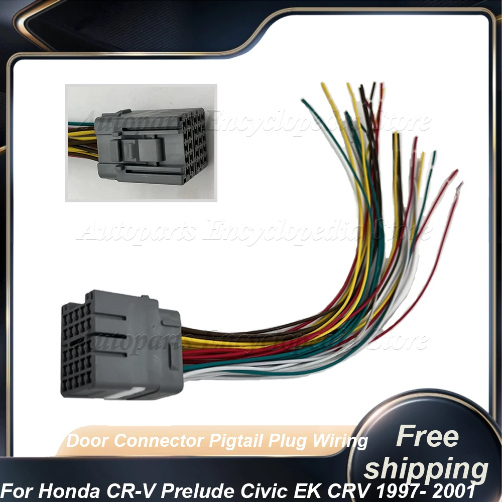 Door Connector Pigtail Plug Wiring Driver Or Passenger For Acura Integra For Honda CR-V Prelude Civic EK CRV 1997- 2001