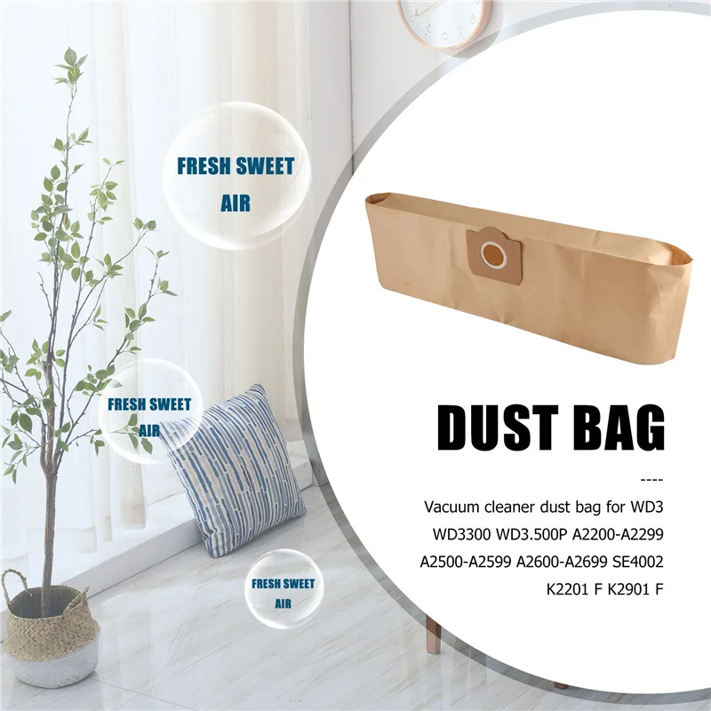 B26B 15Pcs Dust Bag For KARCHER WD3 Premium WD 3,300 M WD 3,200 WD3.500 P 6,959-130 Vacuum Cleaner