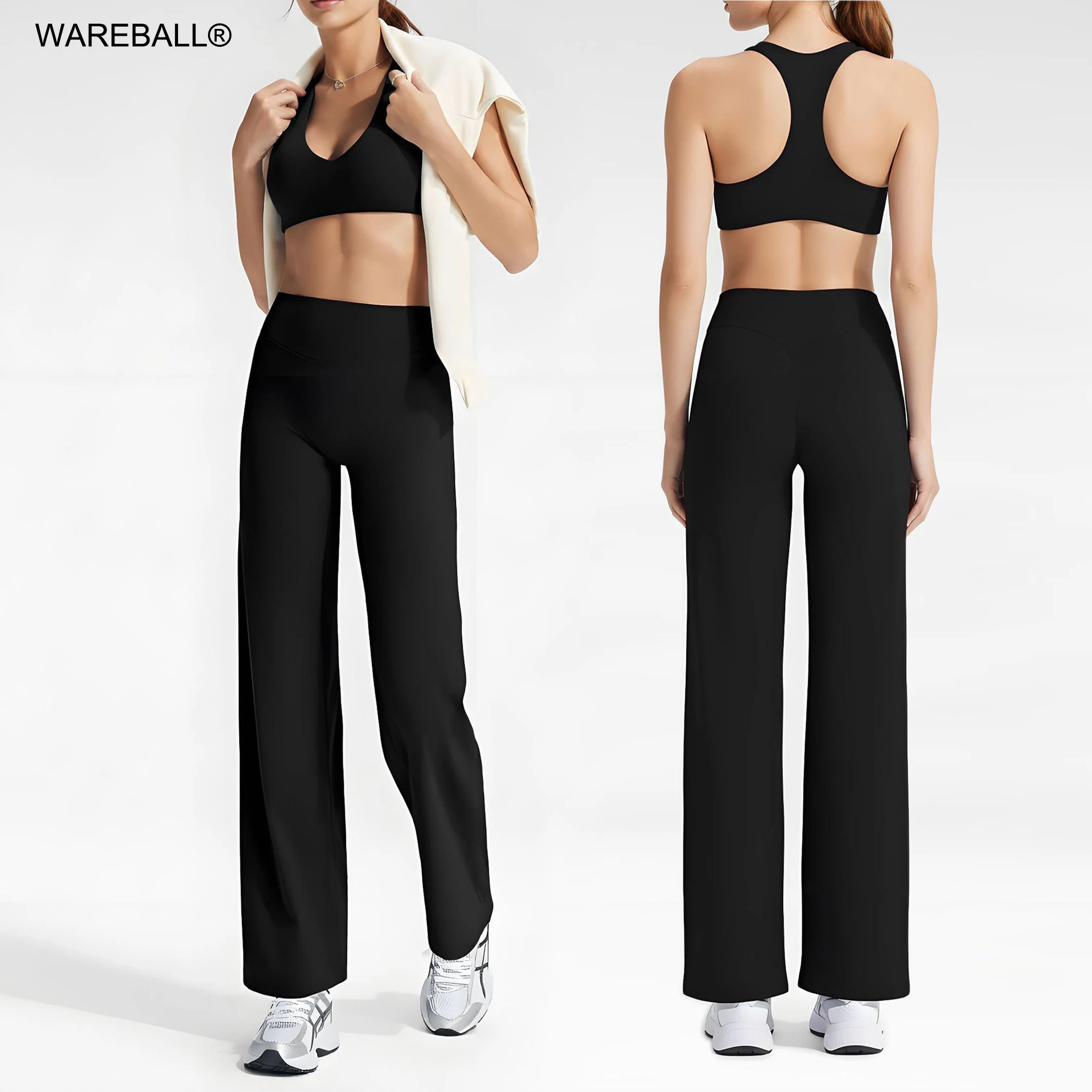 

WAREBALL Soft Feel костюм для фитнеса спортивный комплект женский спортивный костюм одежда для йоги широкие брюки спортивная одежда для спортзала тренировочная одежда женская
