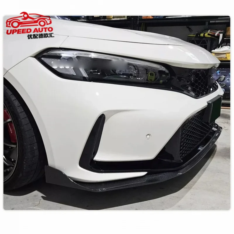 Suitable for Carbon Fiber Lip Honda Civic Type R 11th 2022 2023 Car Front Bumper Spoiler Splitters Protector Body Kits