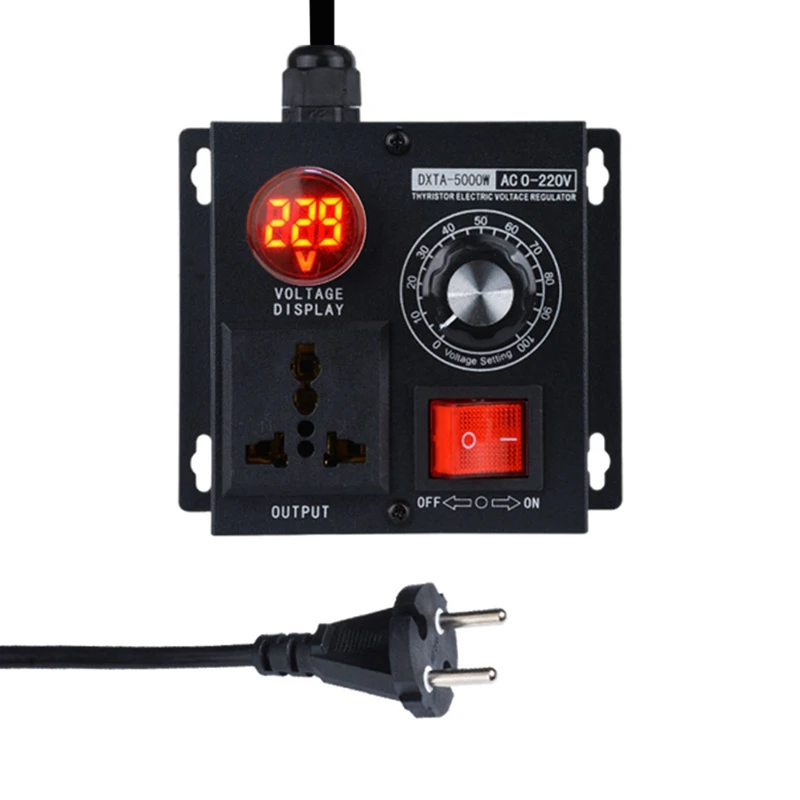 Variable Voltage Regulator 5000W Speed Temperature Light Voltage Uelatic Pressure Controller EU Plug