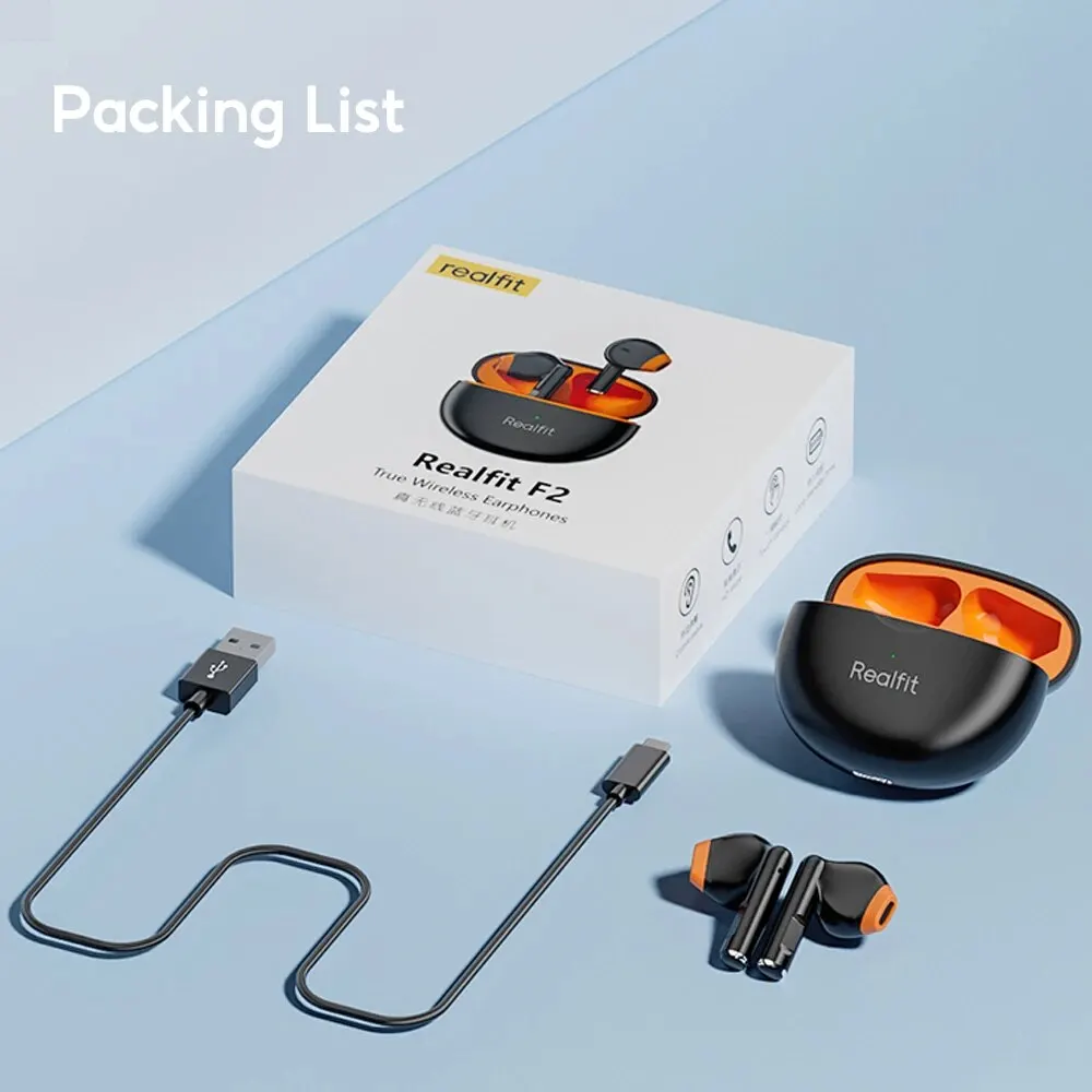 Realfit F2 Bluetooth Távbeszélőkagyló kiváló HIFI minőségű TWS Szikratávirát earbuds Nagybani számára lenovo LP40 GM2 Menő xiaomi realme