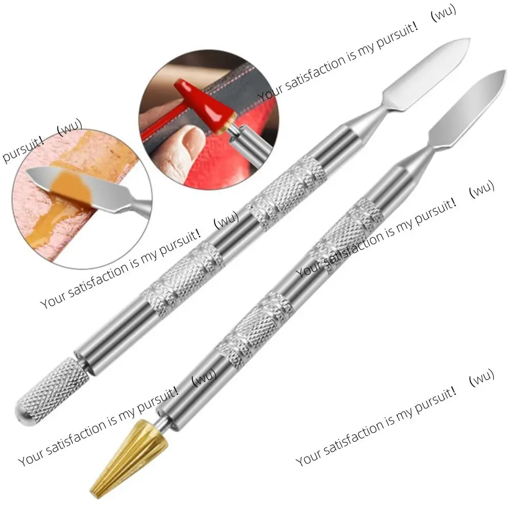 ZOCI-1Pc Leather Edge Oil Pen DIY Double Head Gluing Dye Pen Stainless Steel Paint Roller Stick for Leather Handcraft Tools