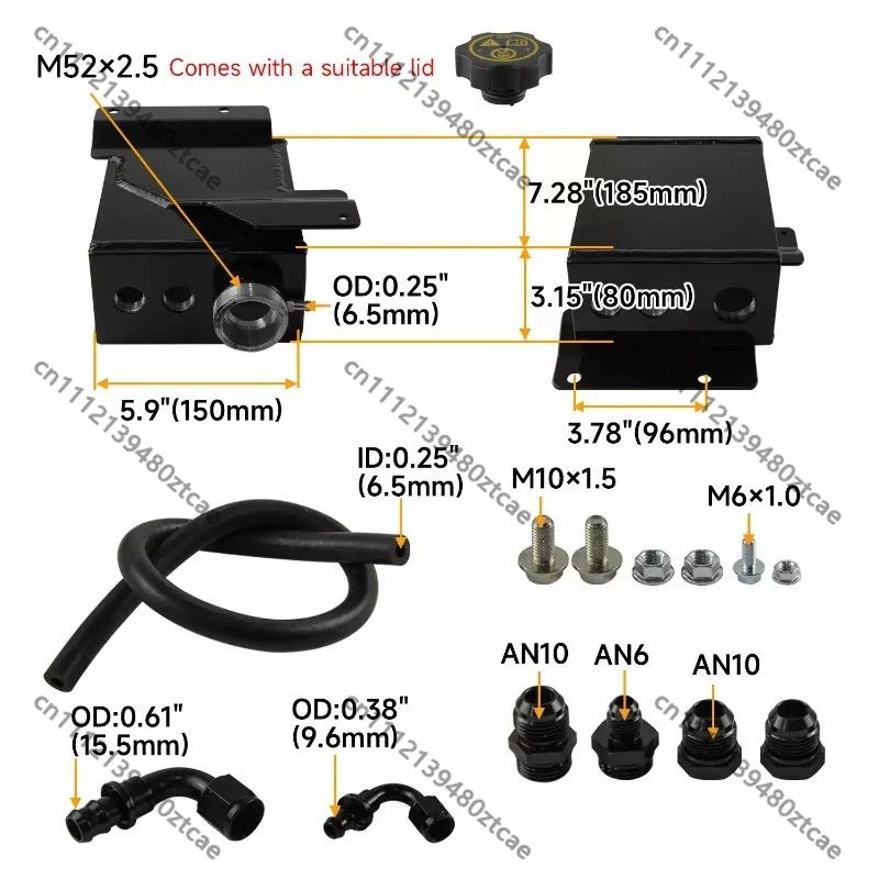 Upgraded Aluminum Coolant Reservoir Tank, Radiator Overflow Expansion Tank, Car Modified Aftermarket Replacement Parts