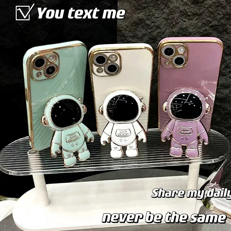 Astronaut Stand Holder Phone Case For Realme Note 50 8 9 10 11 12 Pro Plus 5G C67 C65 C63 C61 C55 C53 C51 C35 C33 C31 C21Y Cover