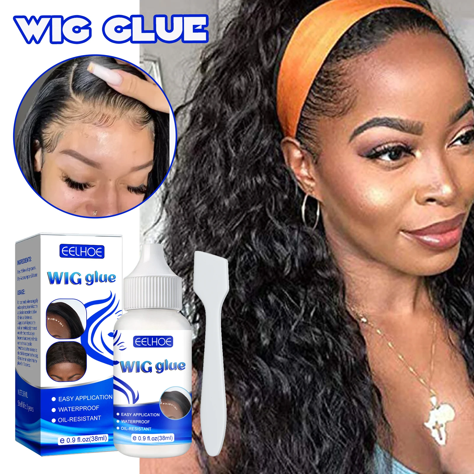 EELHOE Traceless wig Glue Hairline curtain extensions Sticky strong oil control moisturizing scalp free traceless glue