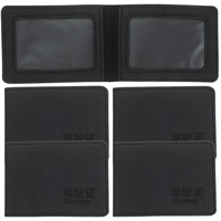 5pcs Driving License Holder Thin Pu Card Organizer For Men Id Wallet Multiple Slots Credit Card Case Car Accessories