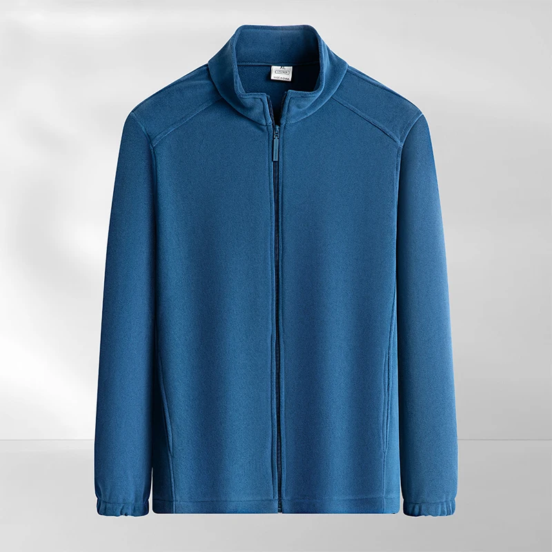 Autumn and winter fashion korean popular long sleeve shirts for men Loose fit sport zipper Hoodie thickened warmth soft clothes