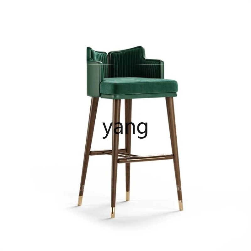 Yjq Bar Stool Solid Wood High Chair Modern Minimalist Front Desk Leisure Creative Bar Chair High Stool