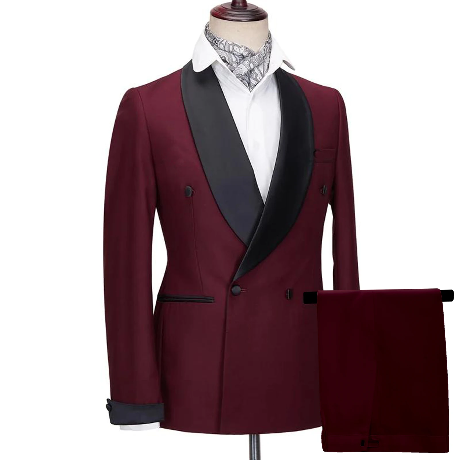 

Blazer Suit For Men 2 Piece Outfit Set Suits High Quality 2024 Pants Mens Clothing Wedding Tuxedo Jackets Tailor-made coats red